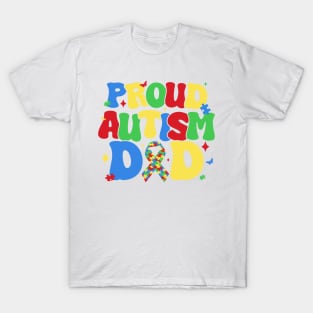 Proud Autism Dad Autism Awareness Month Gift For Men Father's Day T-Shirt